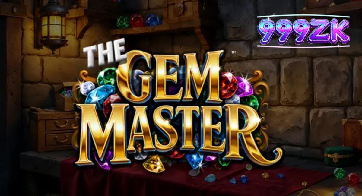 Tampilan visual slot The Gem Master dengan latar belakang bengkel perhiasan yang mewah.